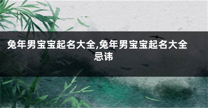 兔年男宝宝起名大全,兔年男宝宝起名大全忌讳