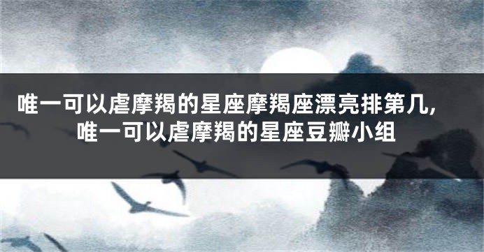 唯一可以虐摩羯的星座摩羯座漂亮排第几,唯一可以虐摩羯的星座豆瓣小组