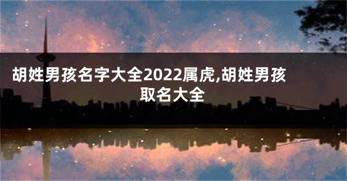胡姓男孩名字大全2022属虎,胡姓男孩取名大全