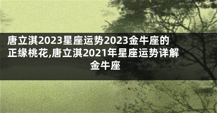 唐立淇2023星座运势2023金牛座的正缘桃花,唐立淇2021年星座运势详解 金牛座