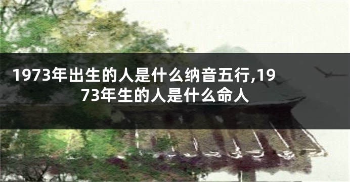 1973年出生的人是什么纳音五行,1973年生的人是什么命人