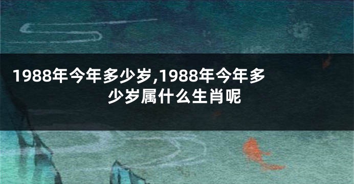 1988年今年多少岁,1988年今年多少岁属什么生肖呢