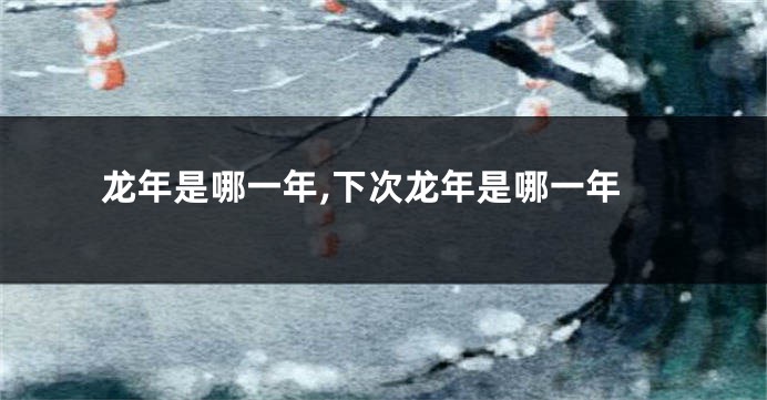 龙年是哪一年,下次龙年是哪一年