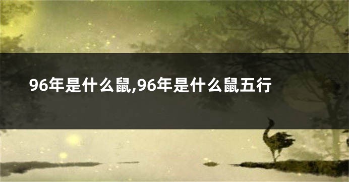 96年是什么鼠,96年是什么鼠五行