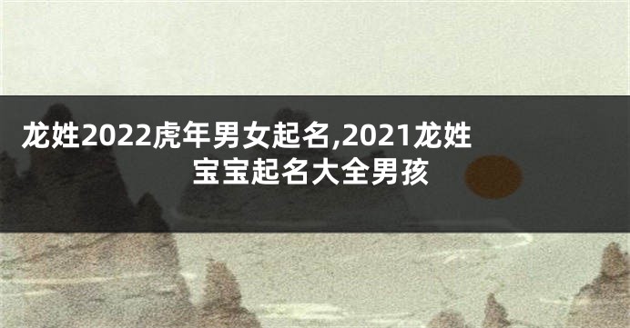 龙姓2022虎年男女起名,2021龙姓宝宝起名大全男孩
