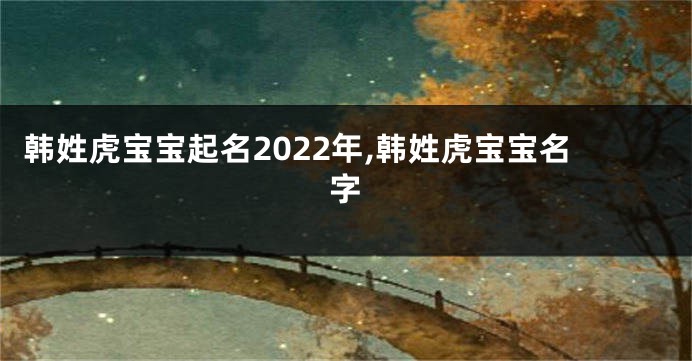 韩姓虎宝宝起名2022年,韩姓虎宝宝名字