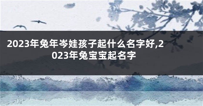 2023年兔年岑娃孩子起什么名字好,2023年兔宝宝起名字