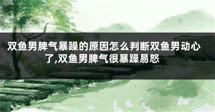 双鱼男脾气暴躁的原因怎么判断双鱼男动心了,双鱼男脾气很暴躁易怒
