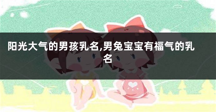 阳光大气的男孩乳名,男兔宝宝有福气的乳名