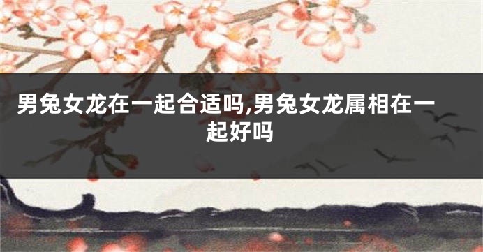 男兔女龙在一起合适吗,男兔女龙属相在一起好吗