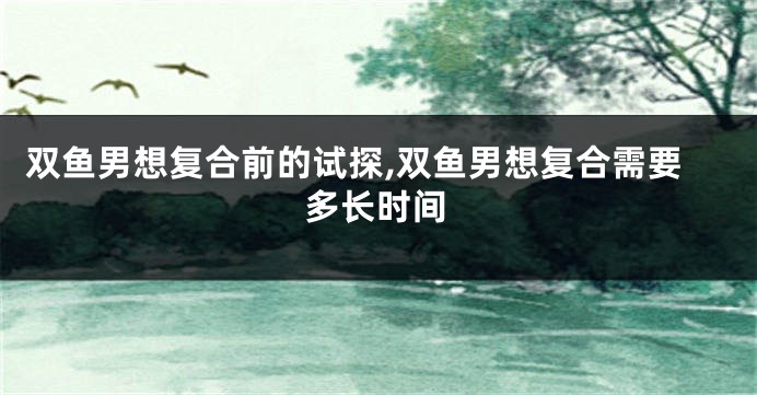 双鱼男想复合前的试探,双鱼男想复合需要多长时间