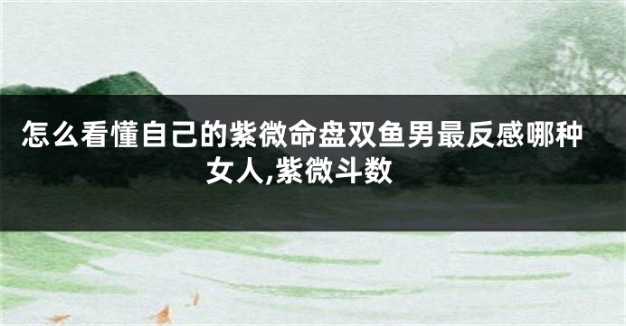 怎么看懂自己的紫微命盘双鱼男最反感哪种女人,紫微斗数