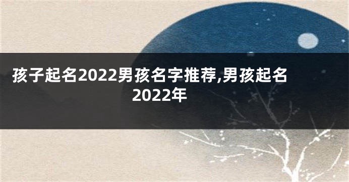 孩子起名2022男孩名字推荐,男孩起名2022年