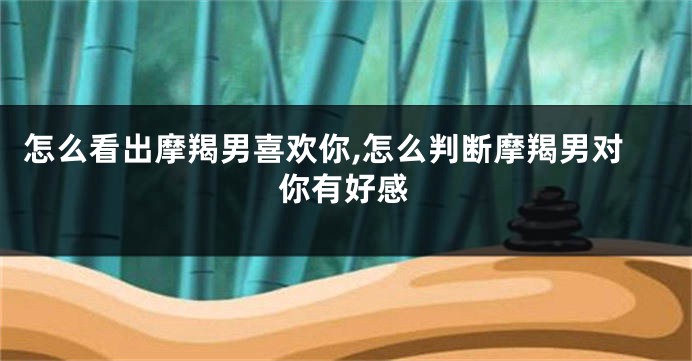 怎么看出摩羯男喜欢你,怎么判断摩羯男对你有好感