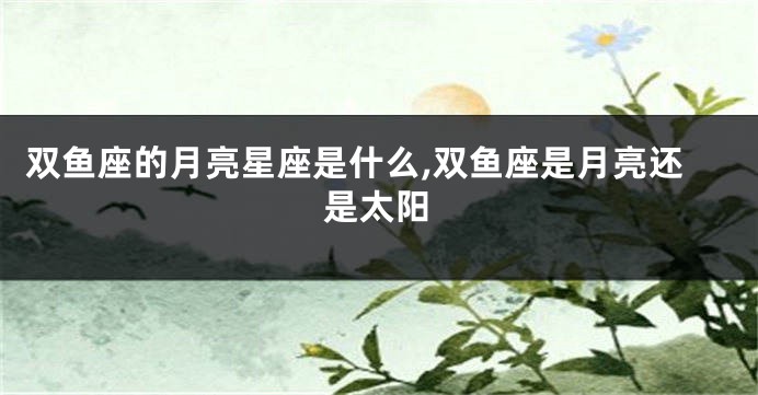 双鱼座的月亮星座是什么,双鱼座是月亮还是太阳