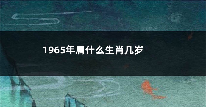 1965年属什么生肖几岁