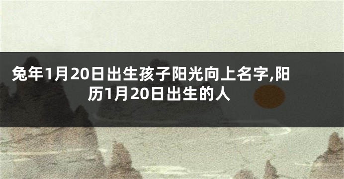 兔年1月20日出生孩子阳光向上名字,阳历1月20日出生的人