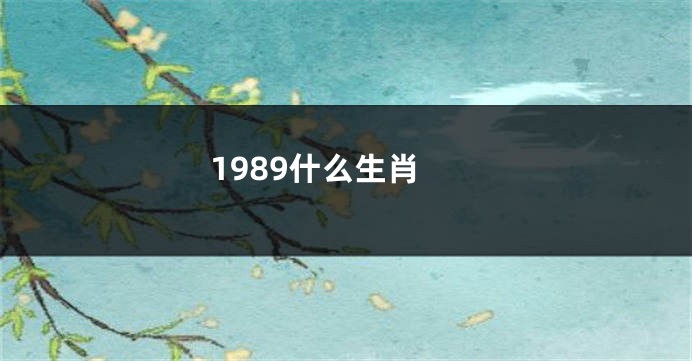 1989什么生肖