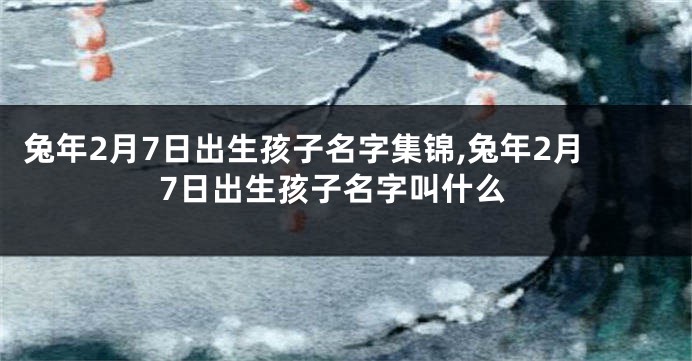 兔年2月7日出生孩子名字集锦,兔年2月7日出生孩子名字叫什么