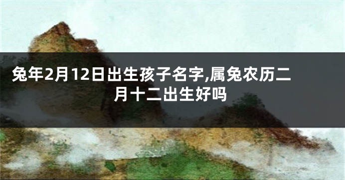 兔年2月12日出生孩子名字,属兔农历二月十二出生好吗