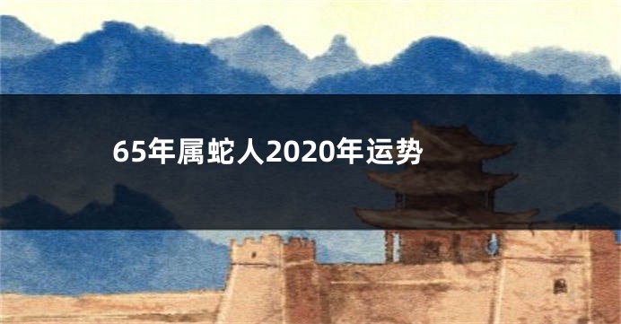65年属蛇人2020年运势