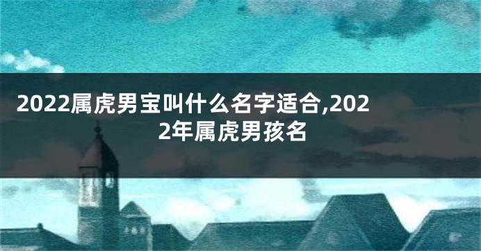 2022属虎男宝叫什么名字适合,2022年属虎男孩名
