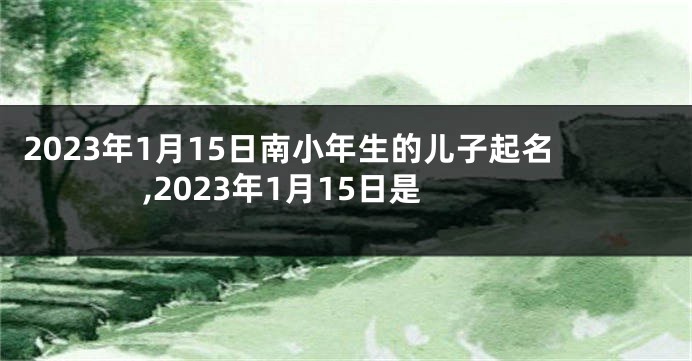 2023年1月15日南小年生的儿子起名,2023年1月15日是