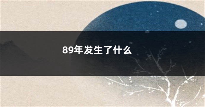 89年发生了什么