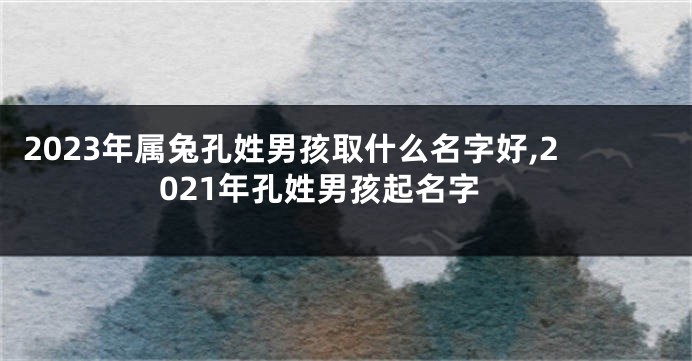 2023年属兔孔姓男孩取什么名字好,2021年孔姓男孩起名字