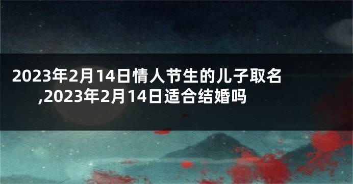 2023年2月14日情人节生的儿子取名,2023年2月14日适合结婚吗