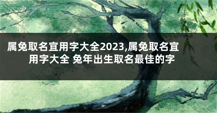 属兔取名宜用字大全2023,属兔取名宜用字大全 兔年出生取名最佳的字