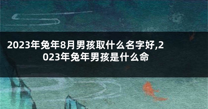 2023年兔年8月男孩取什么名字好,2023年兔年男孩是什么命