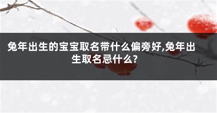 兔年出生的宝宝取名带什么偏旁好,兔年出生取名忌什么?