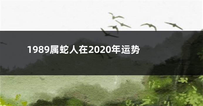 1989属蛇人在2020年运势