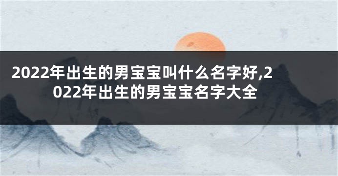 2022年出生的男宝宝叫什么名字好,2022年出生的男宝宝名字大全