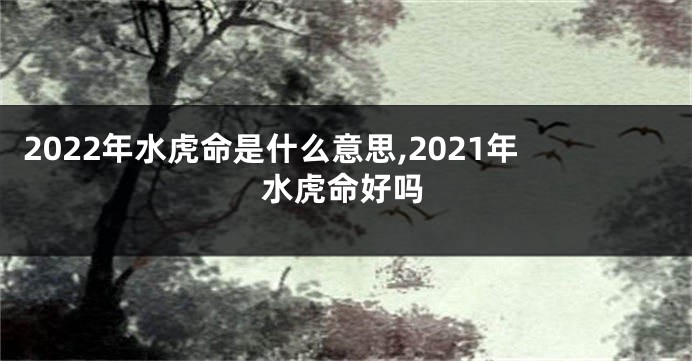 2022年水虎命是什么意思,2021年水虎命好吗