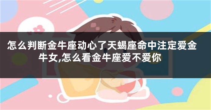 怎么判断金牛座动心了天蝎座命中注定爱金牛女,怎么看金牛座爱不爱你