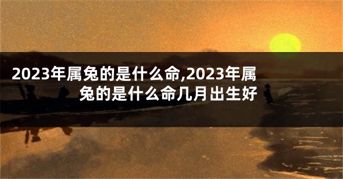 2023年属兔的是什么命,2023年属兔的是什么命几月出生好
