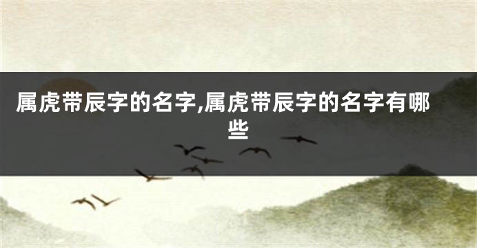 属虎带辰字的名字,属虎带辰字的名字有哪些