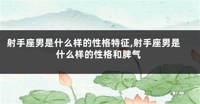 射手座男是什么样的性格特征,射手座男是什么样的性格和脾气
