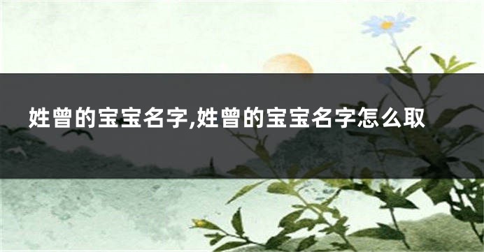 姓曾的宝宝名字,姓曾的宝宝名字怎么取