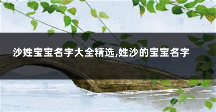 沙姓宝宝名字大全精选,姓沙的宝宝名字