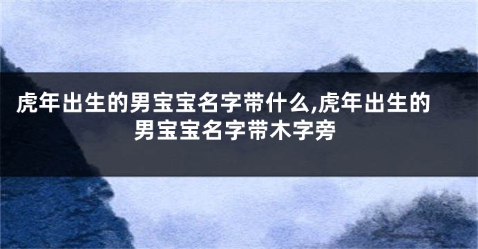 虎年出生的男宝宝名字带什么,虎年出生的男宝宝名字带木字旁