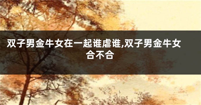 双子男金牛女在一起谁虐谁,双子男金牛女合不合