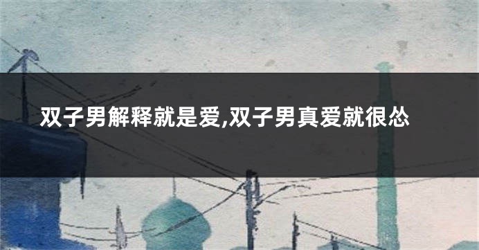 双子男解释就是爱,双子男真爱就很怂