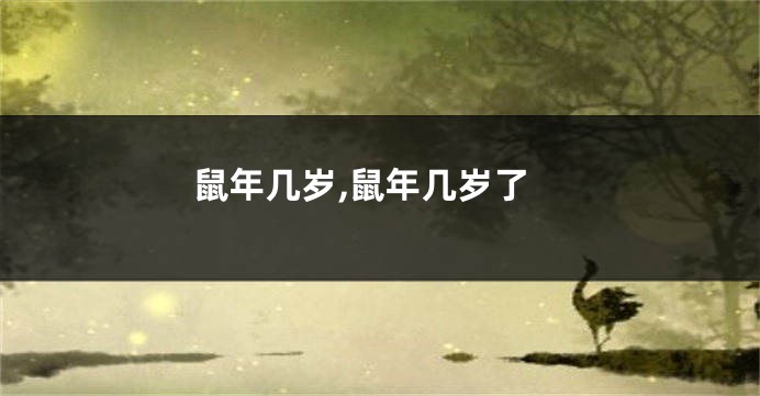 鼠年几岁,鼠年几岁了