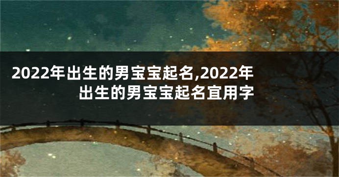 2022年出生的男宝宝起名,2022年出生的男宝宝起名宜用字