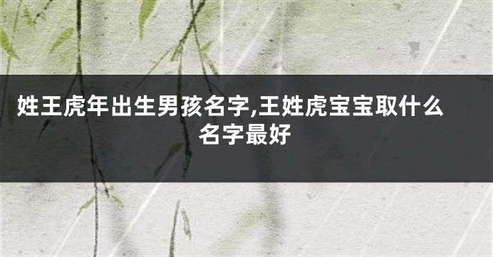 姓王虎年出生男孩名字,王姓虎宝宝取什么名字最好
