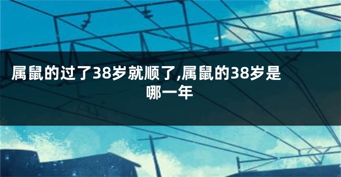 属鼠的过了38岁就顺了,属鼠的38岁是哪一年