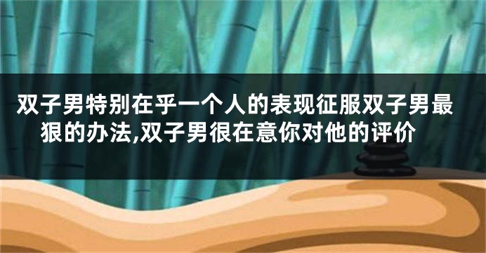 双子男特别在乎一个人的表现征服双子男最狠的办法,双子男很在意你对他的评价